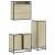 Set mobilier de baie, 3 piese, stejar sonoma, lemn prelucrat GartenMobel Dekor