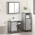 Set mobilier de baie, 3 piese, gri sonoma, lemn prelucrat GartenMobel Dekor