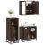 Set mobilier de baie, 3 piese, stejar maro, lemn prelucrat GartenMobel Dekor