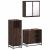 Set mobilier de baie, 3 piese, stejar maro, lemn prelucrat GartenMobel Dekor