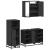 Set mobilier de baie, 3 piese, negru, lemn compozit GartenMobel Dekor