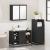 Set mobilier de baie, 3 piese, negru, lemn compozit GartenMobel Dekor