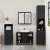 Set mobilier de baie, 3 piese, negru, lemn compozit GartenMobel Dekor