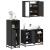 Set mobilier de baie, 3 piese, negru, lemn compozit GartenMobel Dekor
