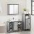 Set mobilier de baie, 3 piese, gri sonoma, lemn prelucrat GartenMobel Dekor