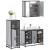Set mobilier de baie, 3 piese, gri sonoma, lemn prelucrat GartenMobel Dekor