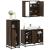Set mobilier de baie, 3 piese, stejar maro, lemn prelucrat GartenMobel Dekor
