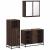 Set mobilier de baie, 3 piese, stejar maro, lemn prelucrat GartenMobel Dekor