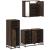 Set mobilier de baie, 3 piese, stejar maro, lemn prelucrat GartenMobel Dekor