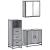 Set mobilier de baie, 3 piese, gri sonoma, lemn prelucrat GartenMobel Dekor