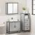Set mobilier de baie, 3 piese, gri sonoma, lemn prelucrat GartenMobel Dekor