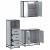 Set mobilier de baie, 3 piese, gri sonoma, lemn prelucrat GartenMobel Dekor