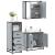 Set mobilier de baie, 3 piese, gri sonoma, lemn prelucrat GartenMobel Dekor