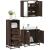 Set mobilier de baie, 3 piese, stejar maro, lemn prelucrat GartenMobel Dekor