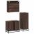 Set mobilier de baie, 3 piese, stejar maro, lemn prelucrat GartenMobel Dekor