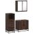 Set mobilier de baie, 3 piese, stejar maro, lemn prelucrat GartenMobel Dekor