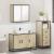 Set mobilier de baie, 3 piese, stejar sonoma, lemn prelucrat GartenMobel Dekor