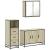 Set mobilier de baie, 3 piese, stejar sonoma, lemn prelucrat GartenMobel Dekor