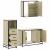 Set mobilier de baie, 3 piese, stejar sonoma, lemn prelucrat GartenMobel Dekor