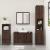 Set mobilier de baie, 3 piese, stejar maro, lemn prelucrat GartenMobel Dekor