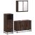 Set mobilier de baie, 3 piese, stejar maro, lemn prelucrat GartenMobel Dekor