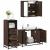 Set mobilier de baie, 3 piese, stejar maro, lemn prelucrat GartenMobel Dekor