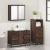Set mobilier de baie, 3 piese, stejar maro, lemn prelucrat GartenMobel Dekor