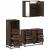 Set mobilier de baie, 3 piese, stejar maro, lemn prelucrat GartenMobel Dekor