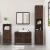 Set mobilier de baie, 3 piese, stejar maro, lemn prelucrat GartenMobel Dekor