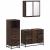 Set mobilier de baie, 3 piese, stejar maro, lemn prelucrat GartenMobel Dekor