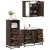 Set mobilier de baie, 3 piese, stejar maro, lemn prelucrat GartenMobel Dekor