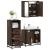 Set mobilier de baie, 3 piese, stejar maro, lemn prelucrat GartenMobel Dekor