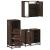 Set mobilier de baie, 3 piese, stejar maro, lemn prelucrat GartenMobel Dekor