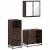 Set mobilier de baie, 3 piese, stejar maro, lemn prelucrat GartenMobel Dekor