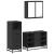Set mobilier de baie, 3 piese, negru, lemn compozit GartenMobel Dekor