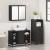 Set mobilier de baie, 3 piese, negru, lemn compozit GartenMobel Dekor