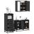 Set mobilier de baie, 3 piese, negru, lemn compozit GartenMobel Dekor