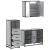 Set mobilier de baie, 3 piese, gri sonoma, lemn prelucrat GartenMobel Dekor