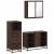 Set mobilier de baie, 3 piese, stejar maro, lemn prelucrat GartenMobel Dekor