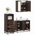 Set mobilier de baie, 3 piese, stejar maro, lemn prelucrat GartenMobel Dekor