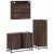 Set mobilier de baie, 3 piese, stejar maro, lemn prelucrat GartenMobel Dekor