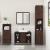 Set mobilier de baie, 3 piese, stejar maro, lemn prelucrat GartenMobel Dekor