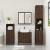 Set mobilier de baie, 3 piese, stejar maro, lemn prelucrat GartenMobel Dekor