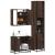 Set mobilier de baie, 3 piese, stejar maro, lemn prelucrat GartenMobel Dekor
