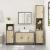Set mobilier de baie, 3 piese, stejar sonoma, lemn prelucrat GartenMobel Dekor