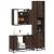 Set mobilier de baie, 3 piese, stejar maro, lemn prelucrat GartenMobel Dekor