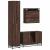 Set mobilier de baie, 3 piese, stejar maro, lemn prelucrat GartenMobel Dekor