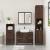 Set mobilier de baie, 3 piese, stejar maro, lemn prelucrat GartenMobel Dekor