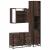 Set mobilier de baie, 3 piese, stejar maro, lemn prelucrat GartenMobel Dekor