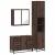 Set mobilier de baie, 3 piese, stejar maro, lemn prelucrat GartenMobel Dekor